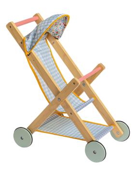 JC Toys/Berenguer - Twiggly Toys - Deluxe Wood Stroller - Accessoire